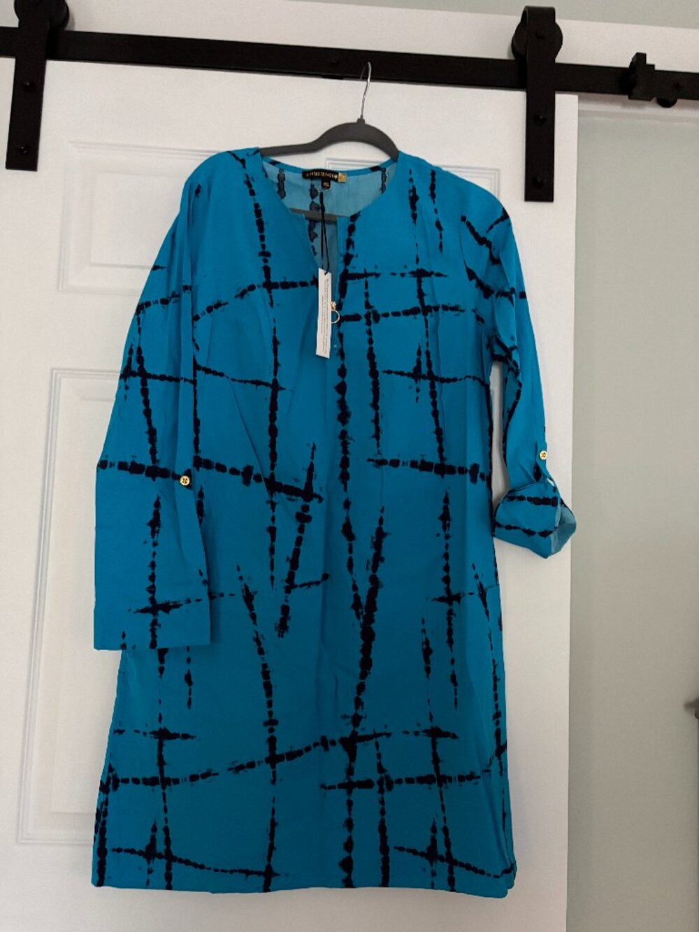 NWT AmberNoon II SPF zip up dress/cover-up in Blue (Size S)